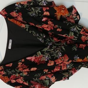 Flutter sleeve dress knee length 2X.